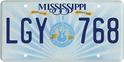 MS license plate LGY768