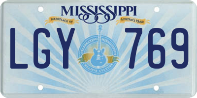 MS license plate LGY769