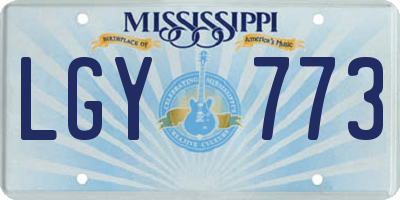 MS license plate LGY773