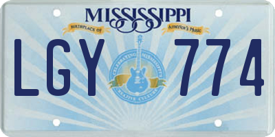 MS license plate LGY774