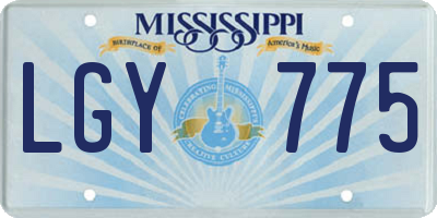 MS license plate LGY775