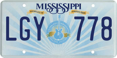 MS license plate LGY778
