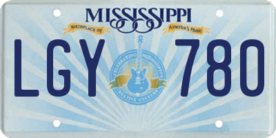 MS license plate LGY780