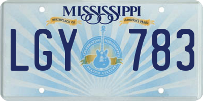 MS license plate LGY783