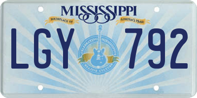 MS license plate LGY792