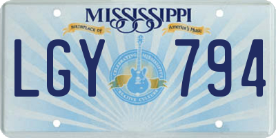 MS license plate LGY794