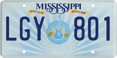 MS license plate LGY801