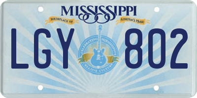 MS license plate LGY802