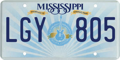 MS license plate LGY805