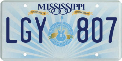 MS license plate LGY807