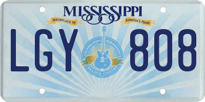 MS license plate LGY808