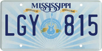 MS license plate LGY815