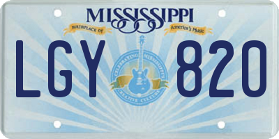 MS license plate LGY820