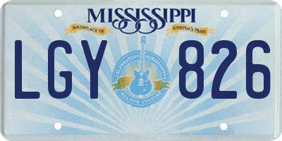 MS license plate LGY826