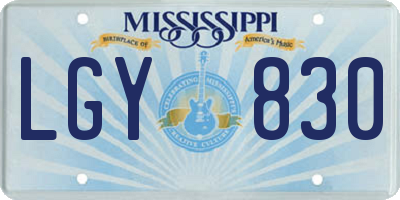 MS license plate LGY830