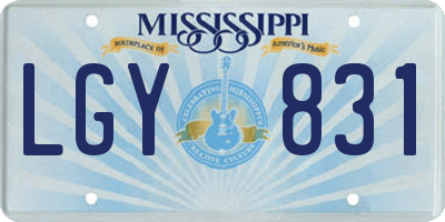 MS license plate LGY831