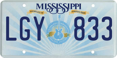 MS license plate LGY833