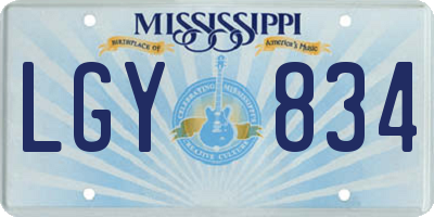 MS license plate LGY834