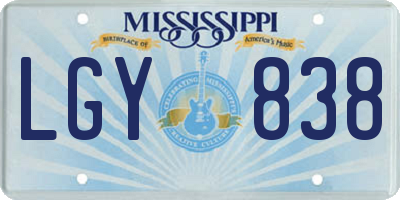 MS license plate LGY838
