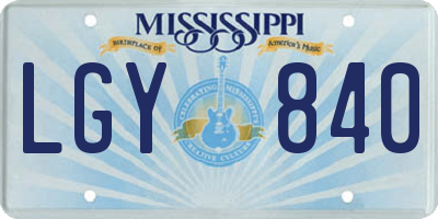 MS license plate LGY840
