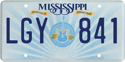 MS license plate LGY841