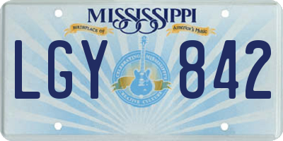 MS license plate LGY842