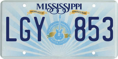 MS license plate LGY853