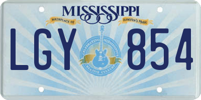 MS license plate LGY854