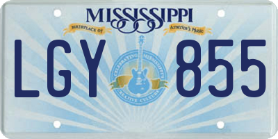 MS license plate LGY855