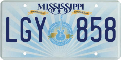 MS license plate LGY858