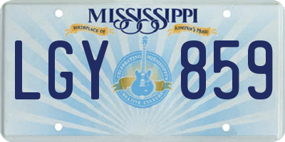 MS license plate LGY859