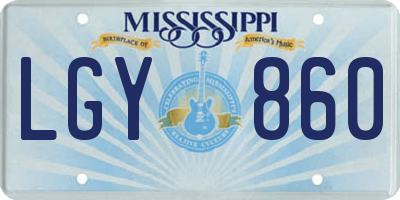 MS license plate LGY860