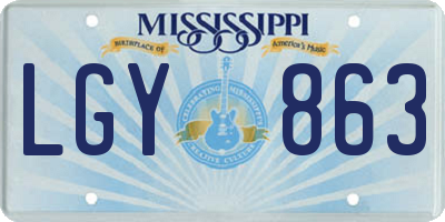 MS license plate LGY863