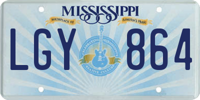 MS license plate LGY864