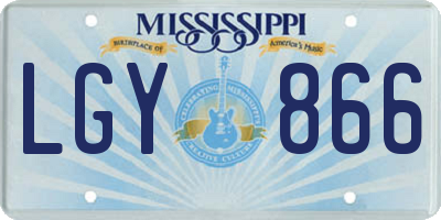 MS license plate LGY866