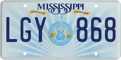 MS license plate LGY868