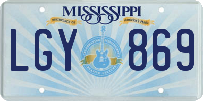 MS license plate LGY869