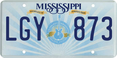 MS license plate LGY873