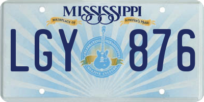 MS license plate LGY876
