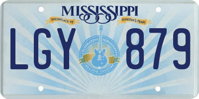 MS license plate LGY879