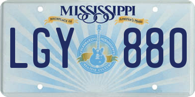 MS license plate LGY880