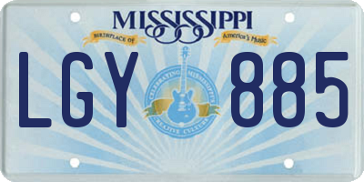MS license plate LGY885