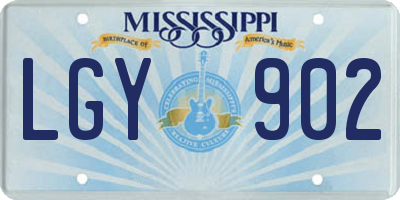 MS license plate LGY902