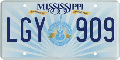 MS license plate LGY909