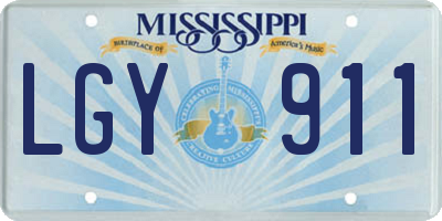 MS license plate LGY911