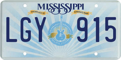 MS license plate LGY915