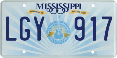 MS license plate LGY917