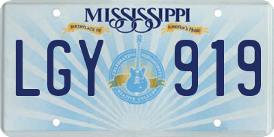 MS license plate LGY919