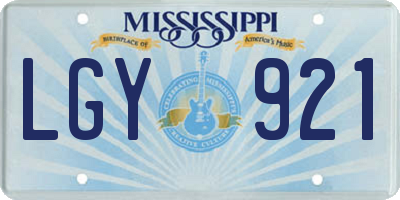 MS license plate LGY921