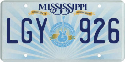 MS license plate LGY926